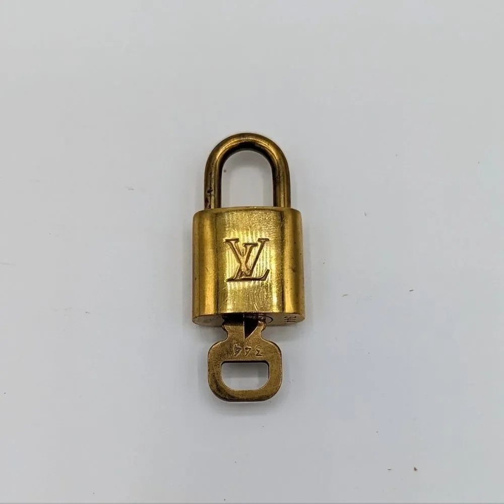 Louis Vuitton Luggage Tag w/ Strap and Padlock & Key